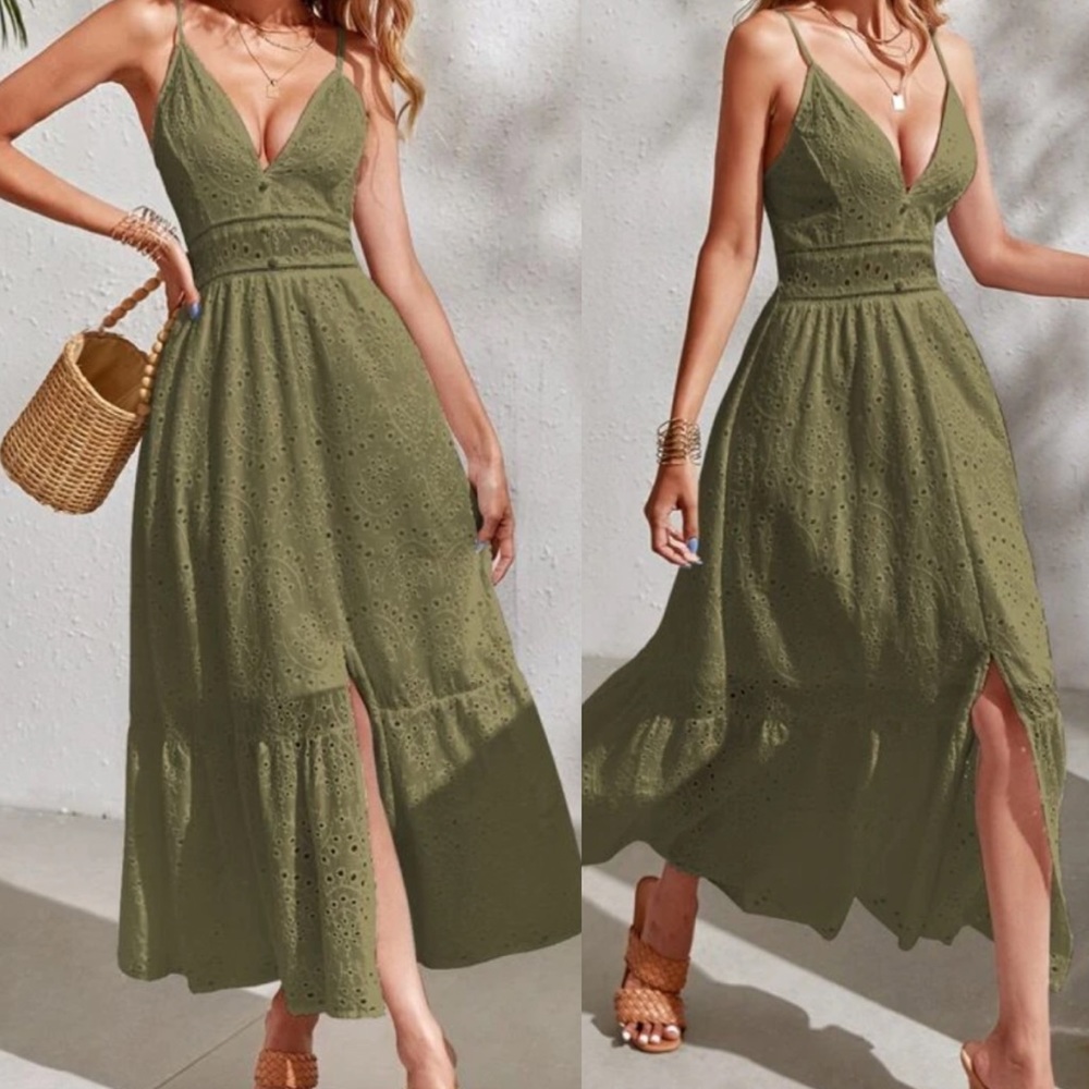 Boho lace insert cami maxi dress - Picture 5 of 12